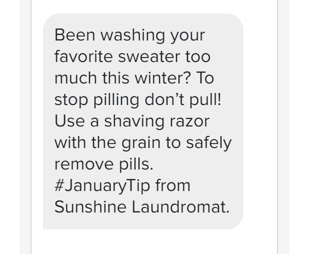 sms for laundromats